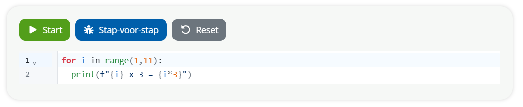 Screenshot van de Python-editor